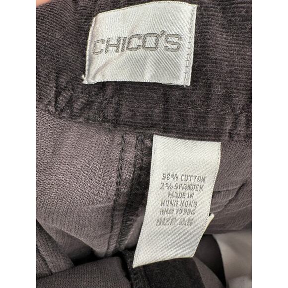 Chico's Corduroy Bistro Bootcut Pants Womens 2.5/14/L Black Stretch NEW - Picture 7 of 12